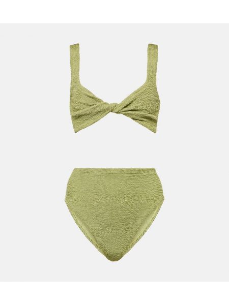 Magas derekú bikini Hunza G zöld