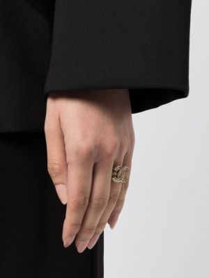 Křišťálový prsten Chanel Pre-owned zlatý