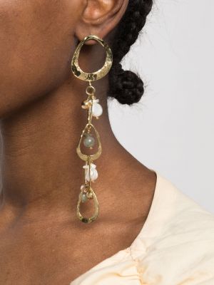 Boucles d'oreilles avec perles à boucle Ulla Johnson doré