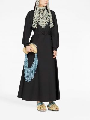 Robe longue en coton à carreaux Gucci