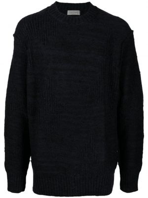 Sweter z okrągłym dekoltem chunky Yohji Yamamoto niebieski