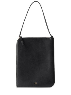 Slim fit kožená nákupná taška Totême čierna