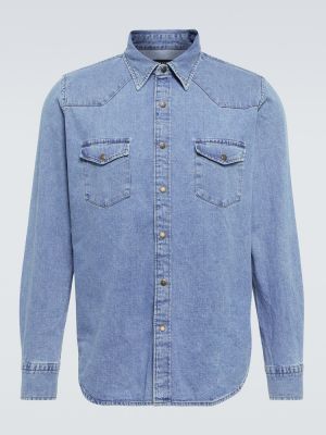 Bavlněná džínová košile s dlouhými rukávy Tom Ford