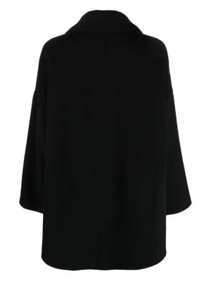Woll mantel mit reißverschluss Seventy schwarz