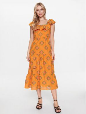 Priliehavé šaty Naf Naf oranžová