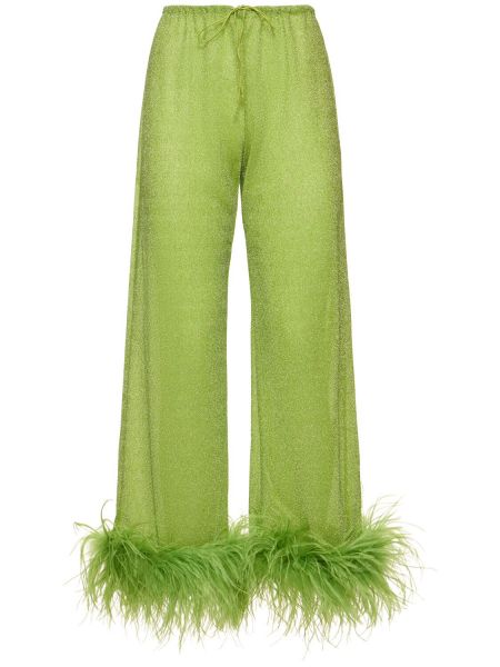 Pantaloni cu pene Oséree Swimwear verde