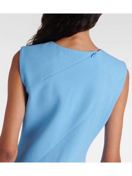 Aszimmetrikus gyapjú pasztell ruha Oscar De La Renta kék