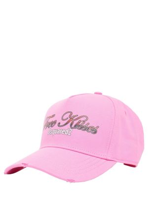Cappello con visiera di cotone Dsquared2 rosa