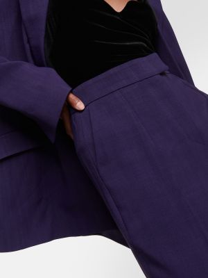 Kalhoty s vysokým pasem Galvan fialové