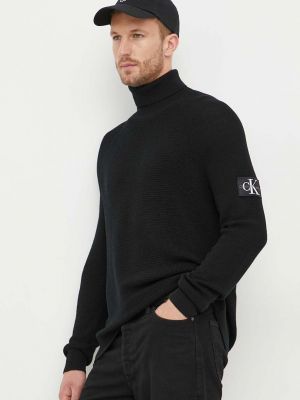 Sweter wełniany Calvin Klein Jeans czarny