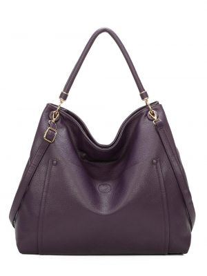 Кожаная сумка через плечо оверсайз из искусственной кожи Fontanella Fashion фиолетовая