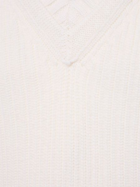 Gilet di cachemire di cotone in maglia Zegna bianco