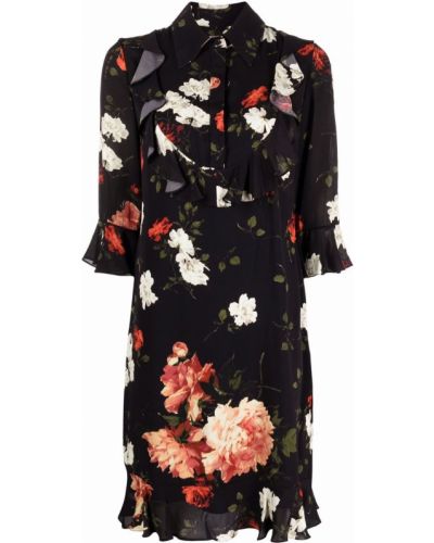 Trykt floral dress Erdem svart