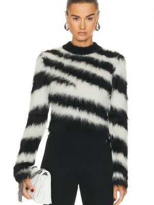 Черный свитер из альпаки с принтом зебра Monse