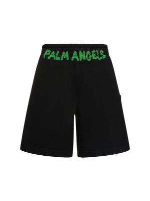 Pantaloni sport din bumbac Palm Angels negru