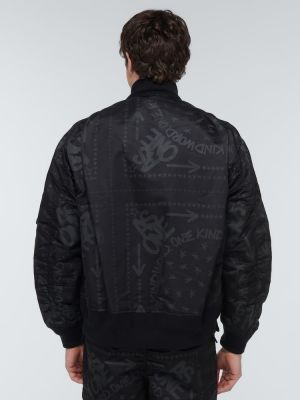 Giacca bomber con stampa Sacai nero