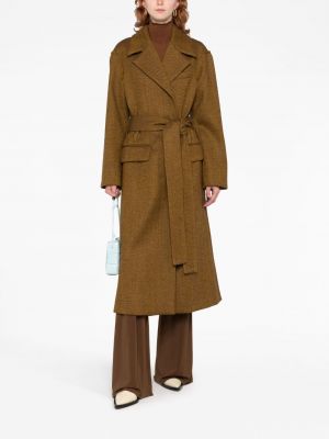Vilnonis paltas su eglutės raštu Victoria Beckham ruda