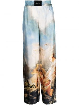 Jedwabne spodnie z nadrukiem Roberto Cavalli
