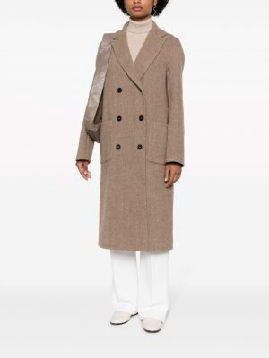 Vlněný kabát Massimo Alba hnědý