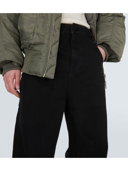 Straight fit džíny s nízkým pasem relaxed fit Entire Studios černé