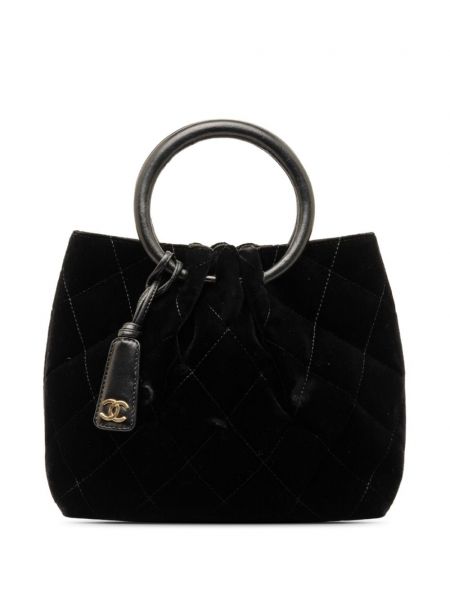 Aksamitna torba Chanel Pre-owned czarna