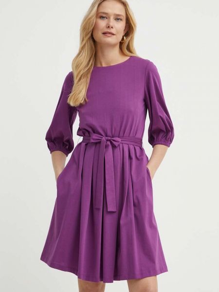 Sukienka mini bawełniana Weekend Max Mara fioletowa