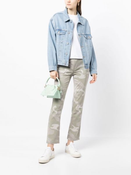 Straight jeans mit print mit camouflage-print Paige grün