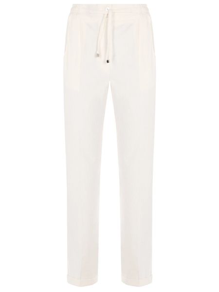 Белые вельветовые брюки Kiton
