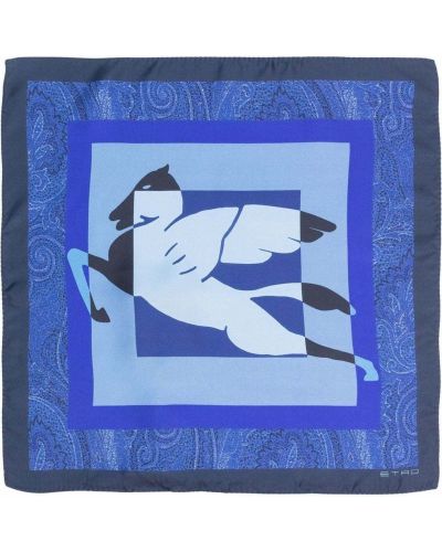 Pañuelo de seda con bolsillos Etro azul