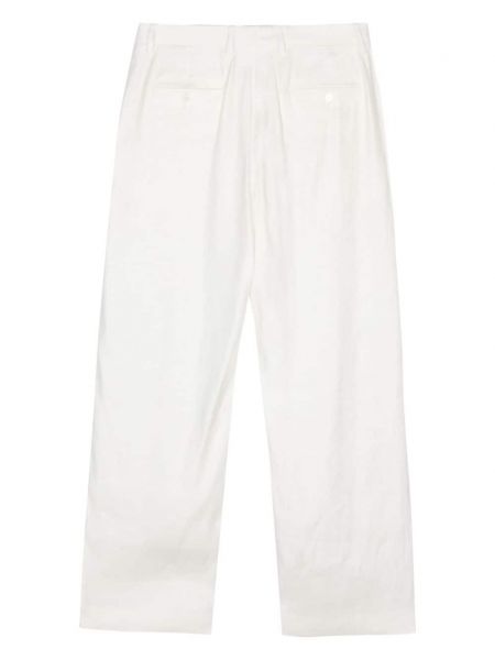 Plisované rovné kalhoty Lardini bílé