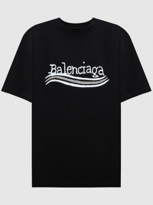 Футболка з принтом Balenciaga чорна