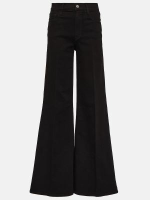 Kalhoty s vysokým pasem relaxed fit Frame Černé