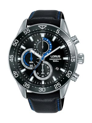 Кожаные часы Lorus черные