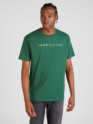 Πουκάμισο τζιν Tommy Jeans πράσινο