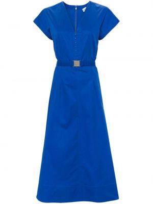 Midi obleka z v-izrezom Tory Burch modra