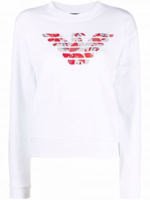 Trykt floral sweatshirt Emporio Armani hvit