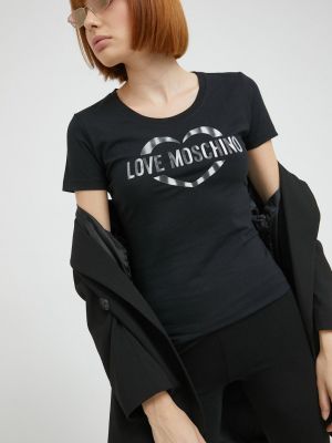 Тениска Love Moschino черно