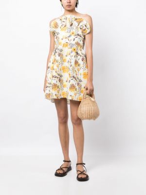 Sukienka w kwiatki z nadrukiem Kika Vargas żółta