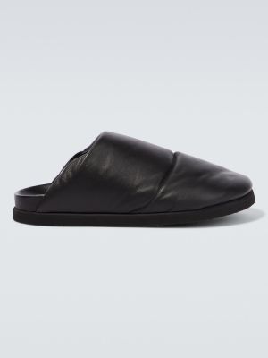 Papuci de casă din piele Moncler Genius negru