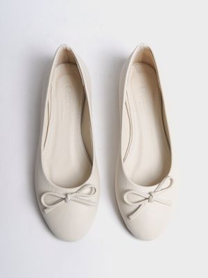 Kerek orrú bőr masnis balerina cipők Capone Outfitters