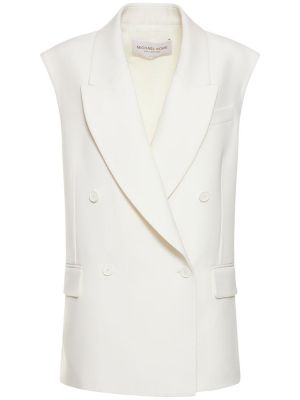 Oversized vlněná vesta Michael Kors Collection bílá
