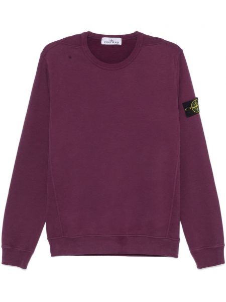 Pamuklu sweatshirt Stone Island mor