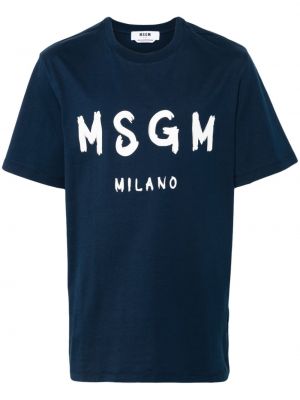 Тениска с принт Msgm синьо