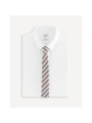 Pruhovaná kravata Celio biela