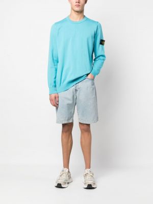Sweatshirt mit rundhalsausschnitt mit print Stone Island blau