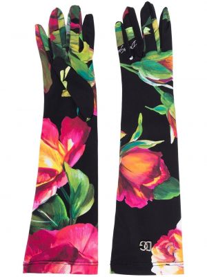 Floral hansker Dolce & Gabbana svart