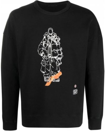 Trykt sweatshirt Ten C svart