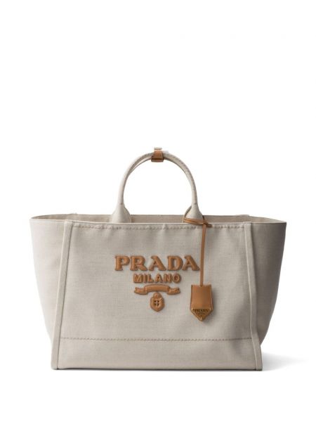 Ленени шопинг чанта Prada