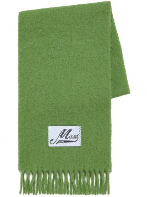 Μάλλινος κασκόλ από μαλλί αλπάκα Marni πράσινο