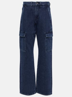 Straight fit džíny s vysokým pasem 7 For All Mankind modré